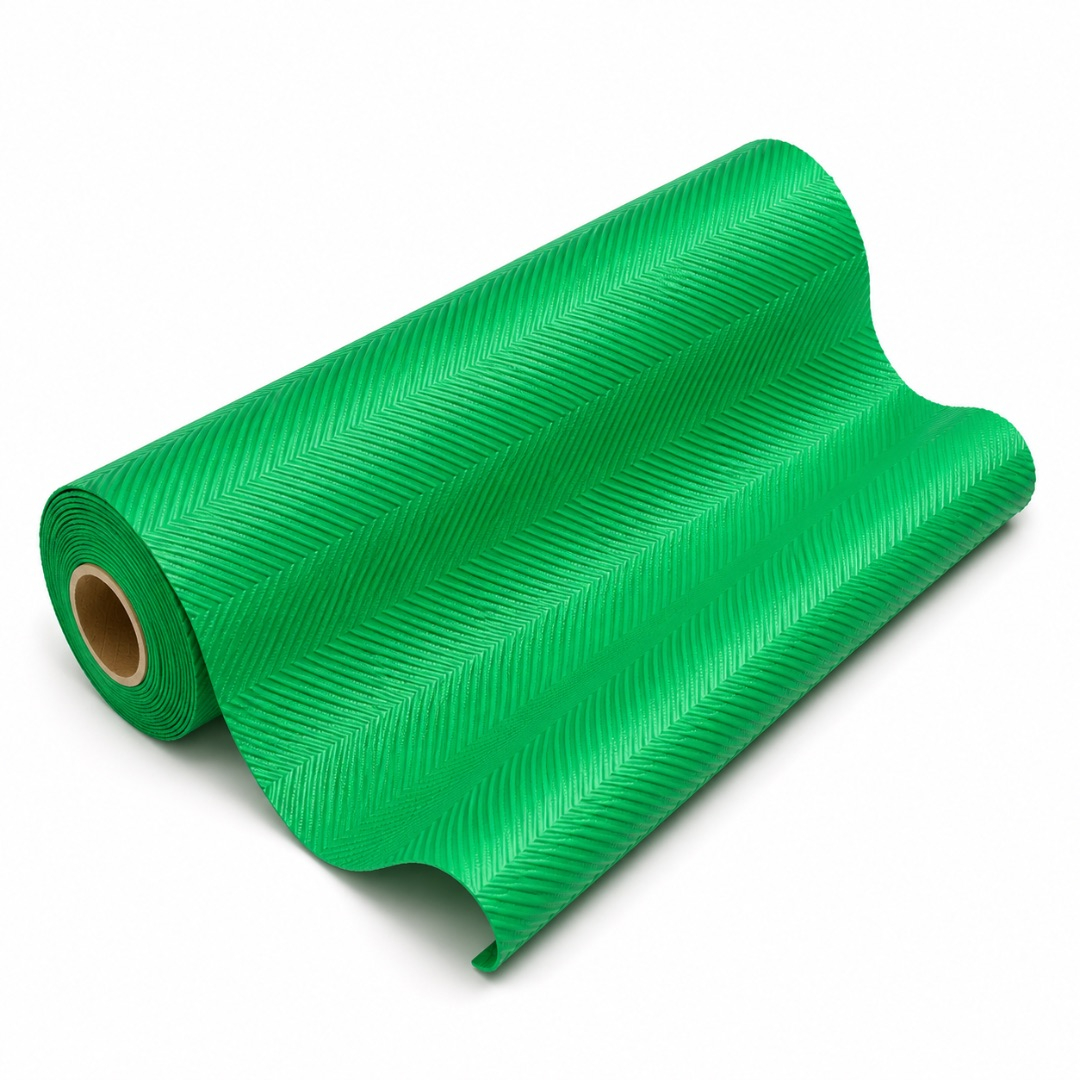 Chevron Embossed Vibrant Green Utility Fabric